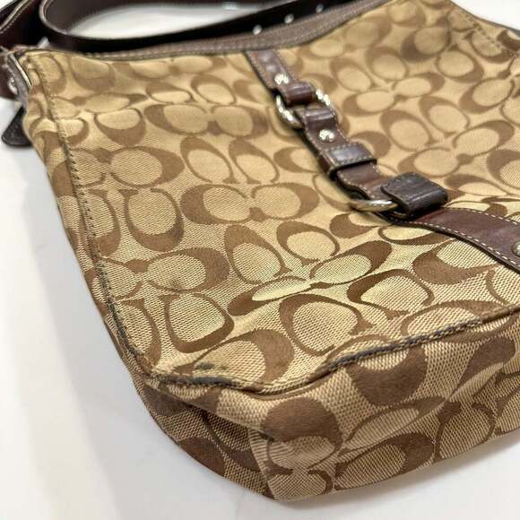 Coach Chelsea Signature Brown Canvas Hobo Shoulder Bag Y2K - Picture 5 of 14